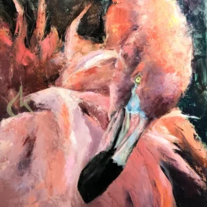 Een giclée van een Flamingo