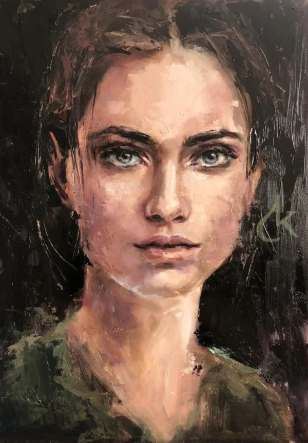 Portret vrouw | Olieverf op paneel, 30 x 40 cm