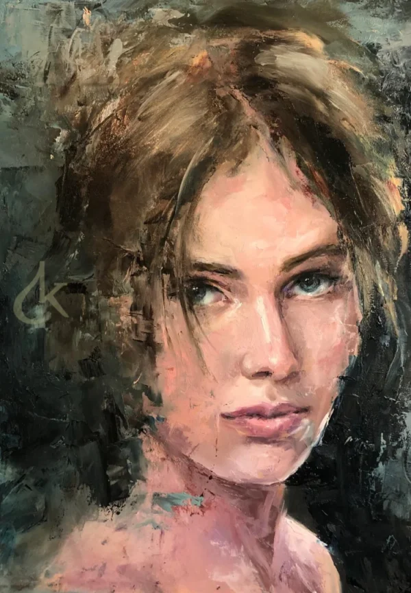 Portret vrouw | Olieverf op paneel, 30 x 40 cm