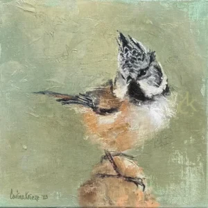 Schilderij Kuifmees Carina Kroeze